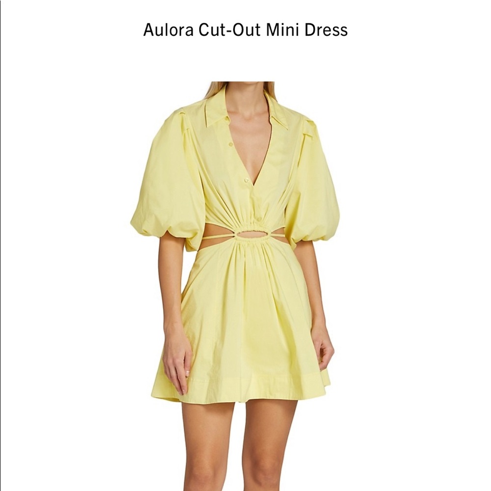 🍋 JONATHAN SIMKHAI LIKE NEW Aulora Cut Out Dress w/ POCKETS! Size L, yellow